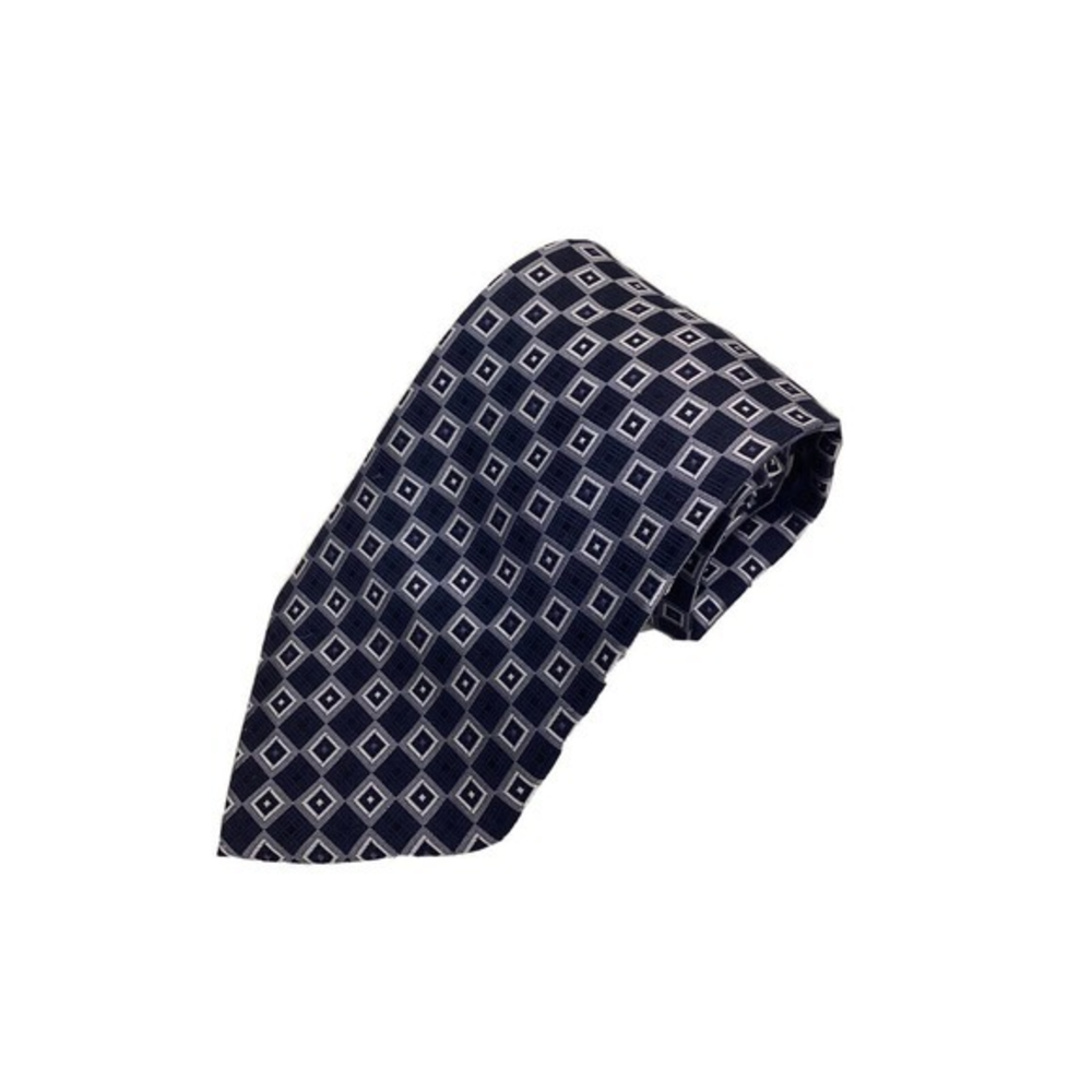 bergamo‎ executive collection blue pattered silk men’s classic tie necktie